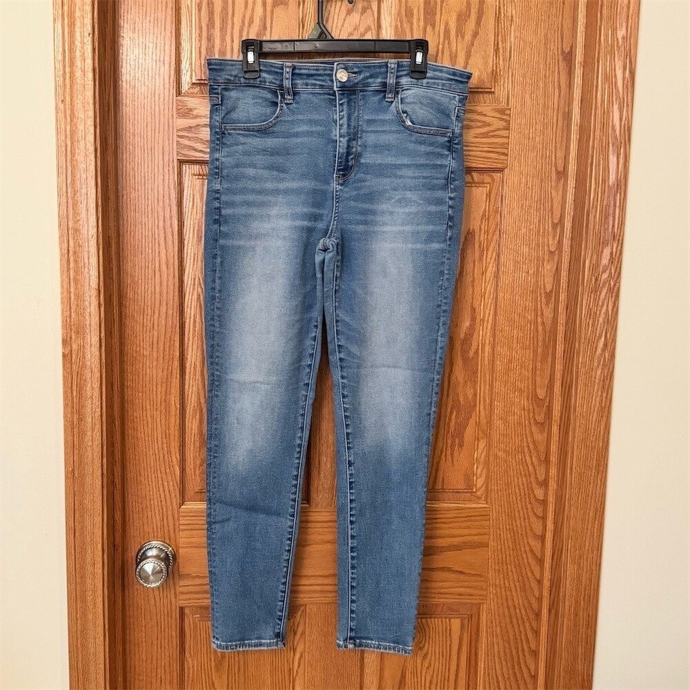 American Eagle Outfitters Skinny Jeans Womens Size 14 Medium Blue Mid Rise